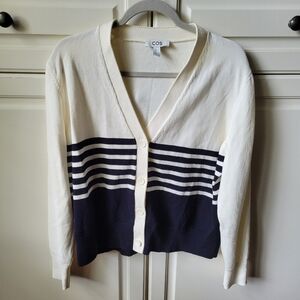 COS cotton striped cardigan M